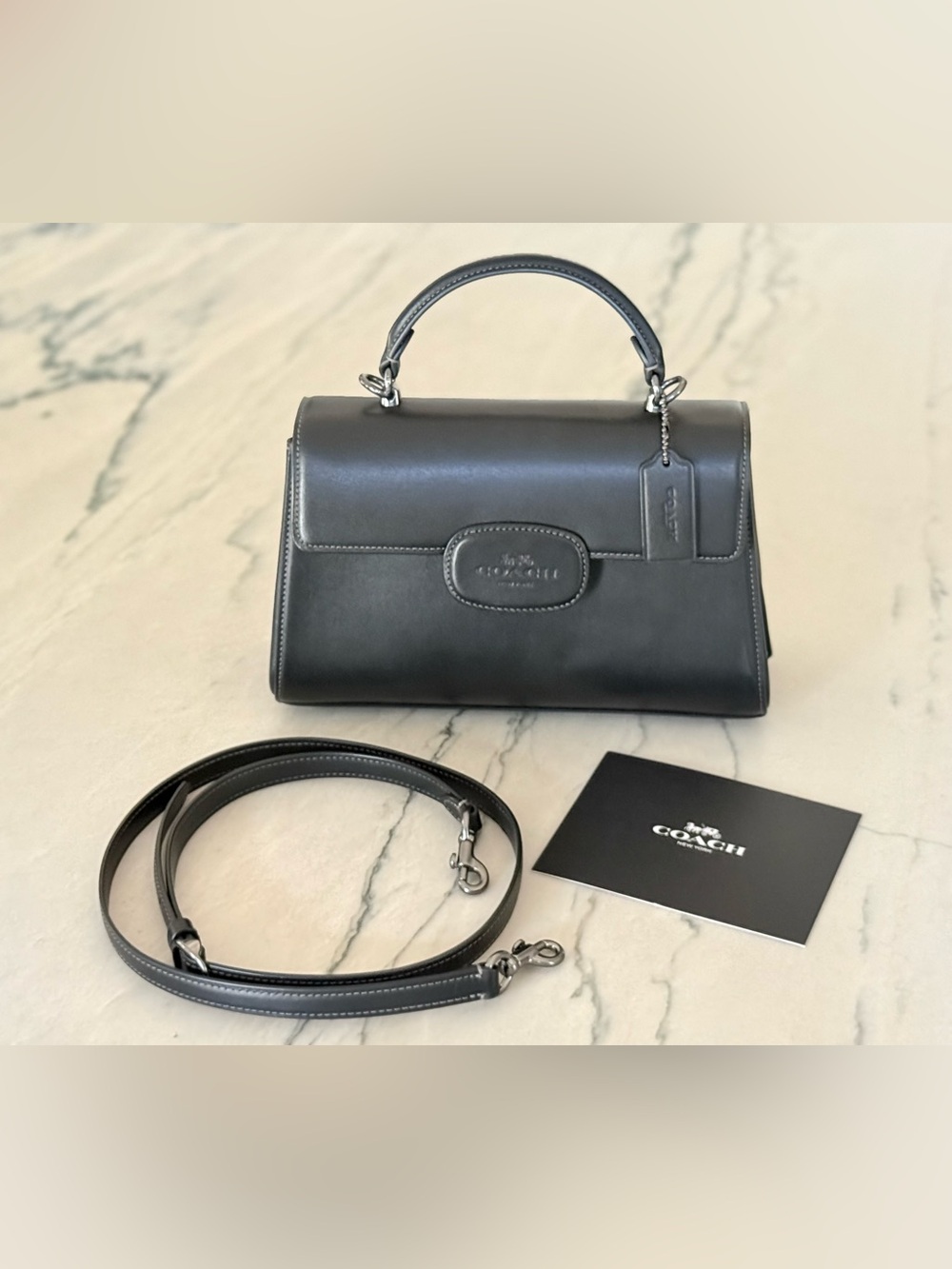 COACH - Eliza Top-Handle Crossbody Bag, Black, NWOT